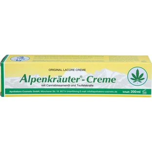 ALPENKRÄUTER Cream Lacure with cannabis oil and devil's crown 200 ml