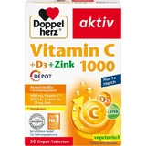 DOPPELHERZ Vitamin C 1000+D3+Zink Depot Tabletten 30 St.