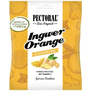 PECTORAL Caramelo de jengibre y naranja sin azúcar 60 g