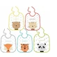 Set of 5 cotton bibs with waterproof interior, Baby Nova