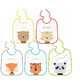 Set of 5 cotton bibs with waterproof interior, Baby Nova