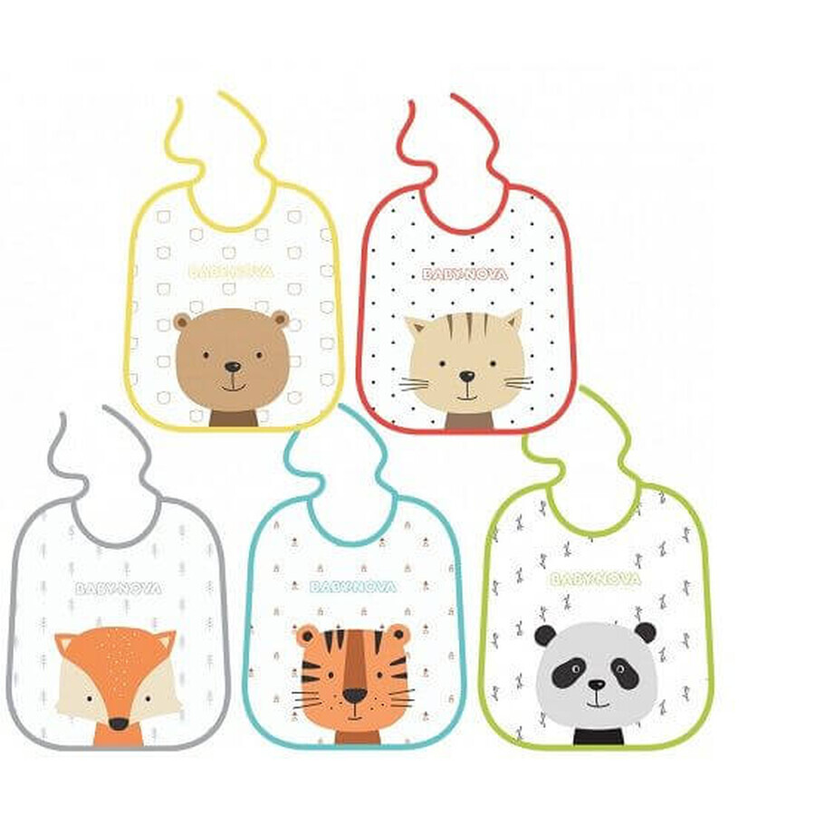 Comprar Set de 5 baberos de algodón con interior impermeable, Baby Nova Set de 5 baberos de algodón con interior impermeable, Baby Nova