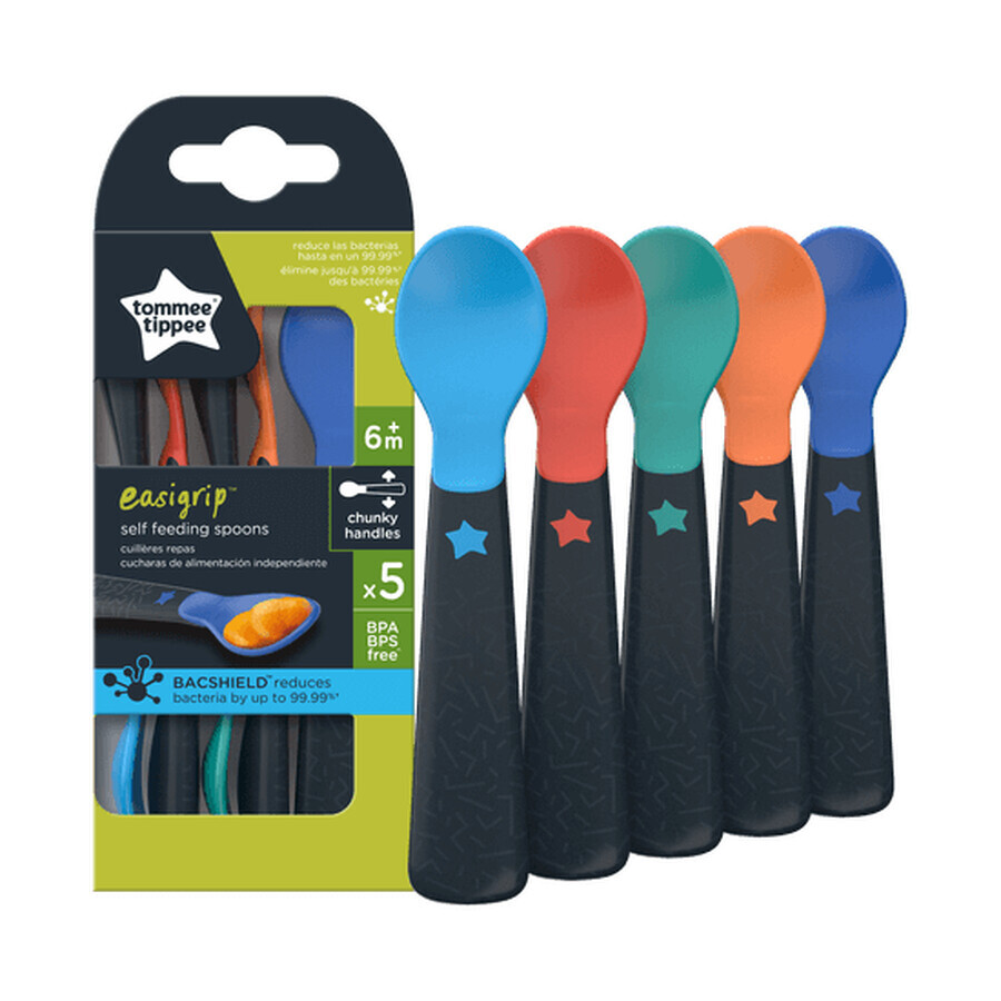 Comprar Set de 5 cucharas ergonómicas, +6 meses, multicolor, Tommee Tippee Set de 5 cucharas ergonómicas, +6 meses, multicolor, Tommee Tippee