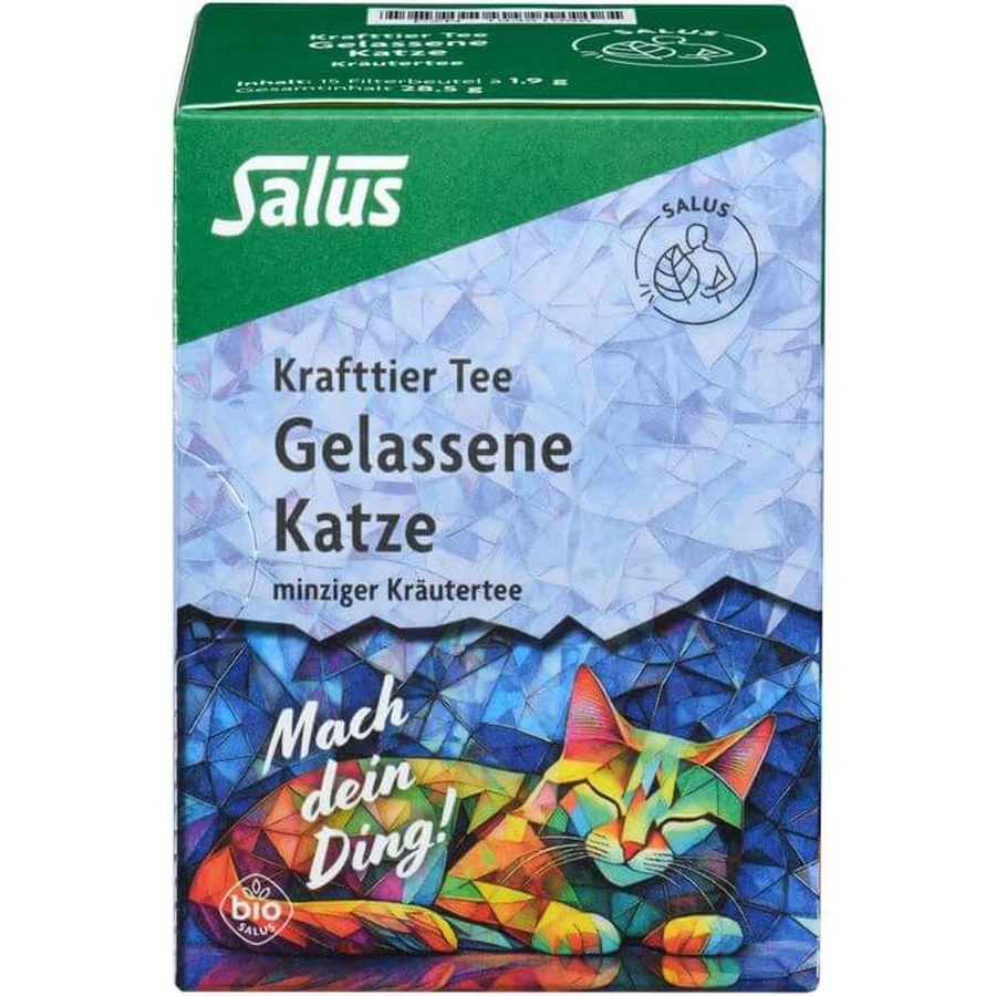KRAFTTIER Té Calma Gato Salus Bio Filtro Tbl. 15 St.