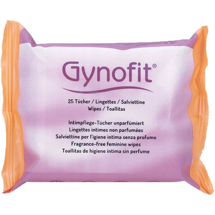 GYNOFIT intieme verzorgingsdoekjes ongeparfumeerd 25 stuks.