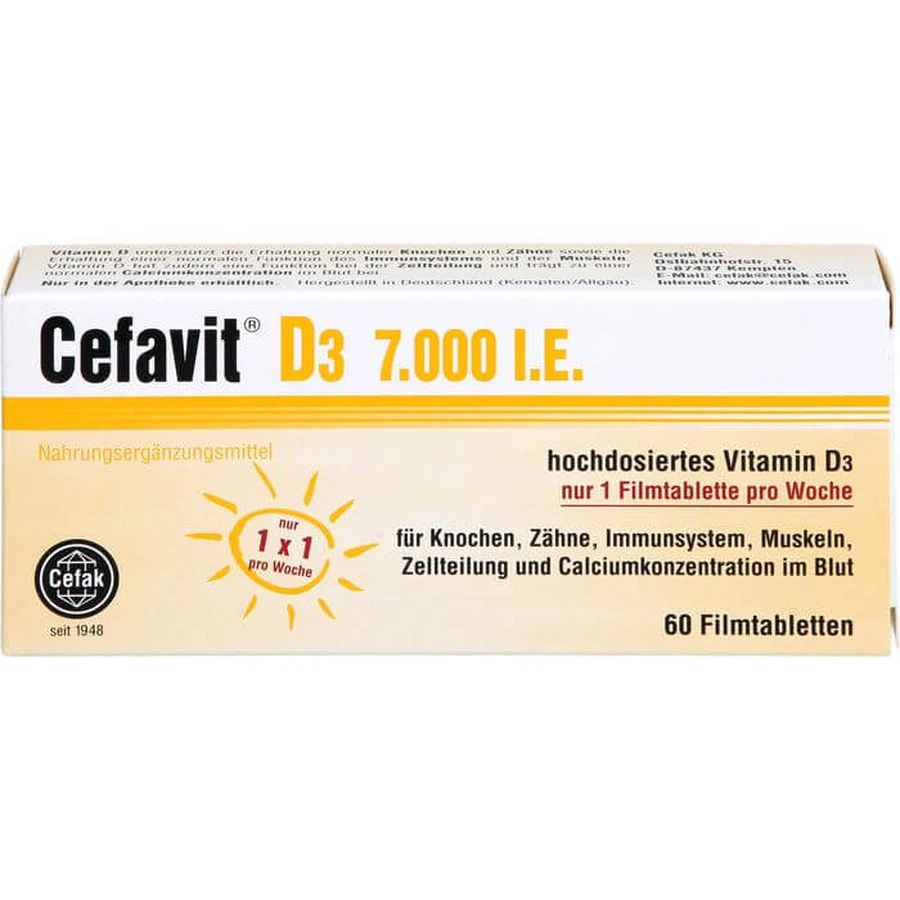 CEFAVIT D3 7,000 I.U. film-coated tablets 60 pcs.