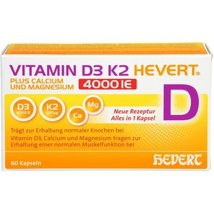 VITAMIN D3 K2 Hevert+Calcium u.Magnes.4000 IE Kps. 60 St.