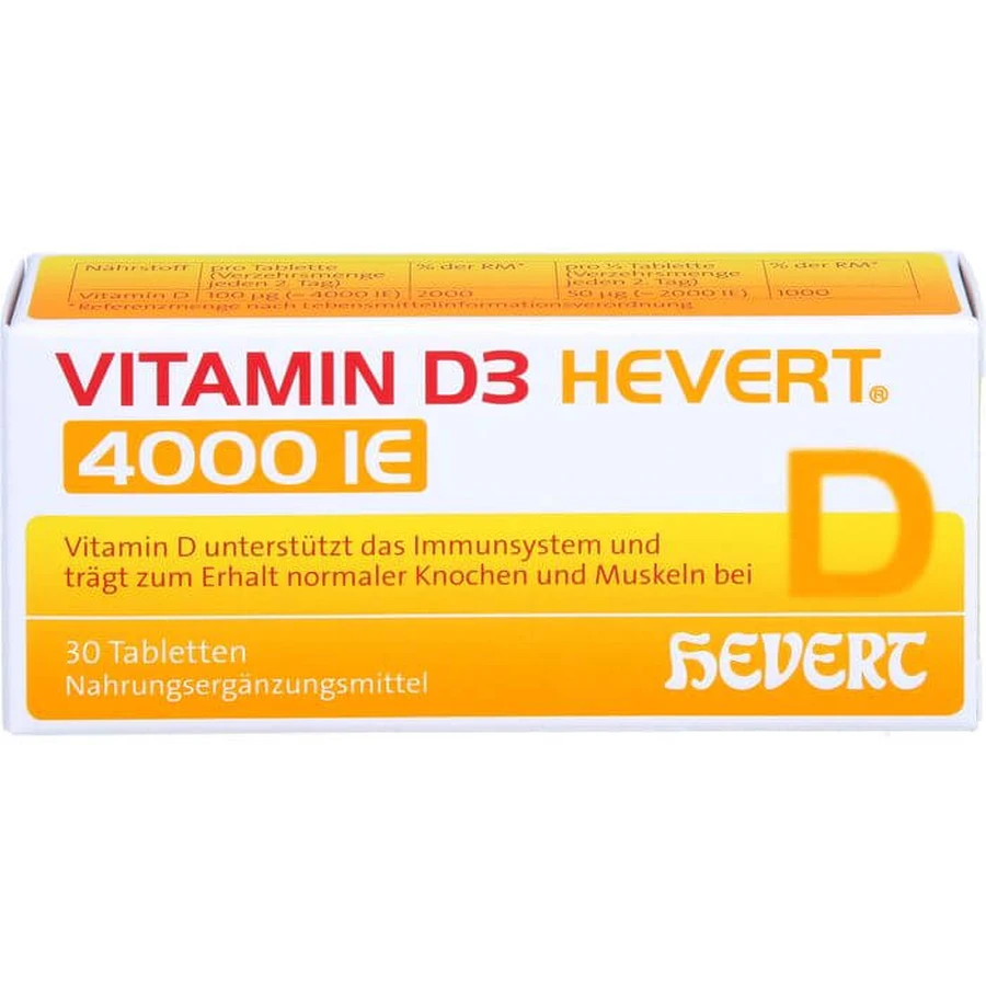 VITAMIN D3 HEVERT 4000 I.E. Tablets 30 pcs.