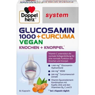 DOPPELHERZ Glucosamina 1000+Curcuma vegana syst.Kps. 60 uds.