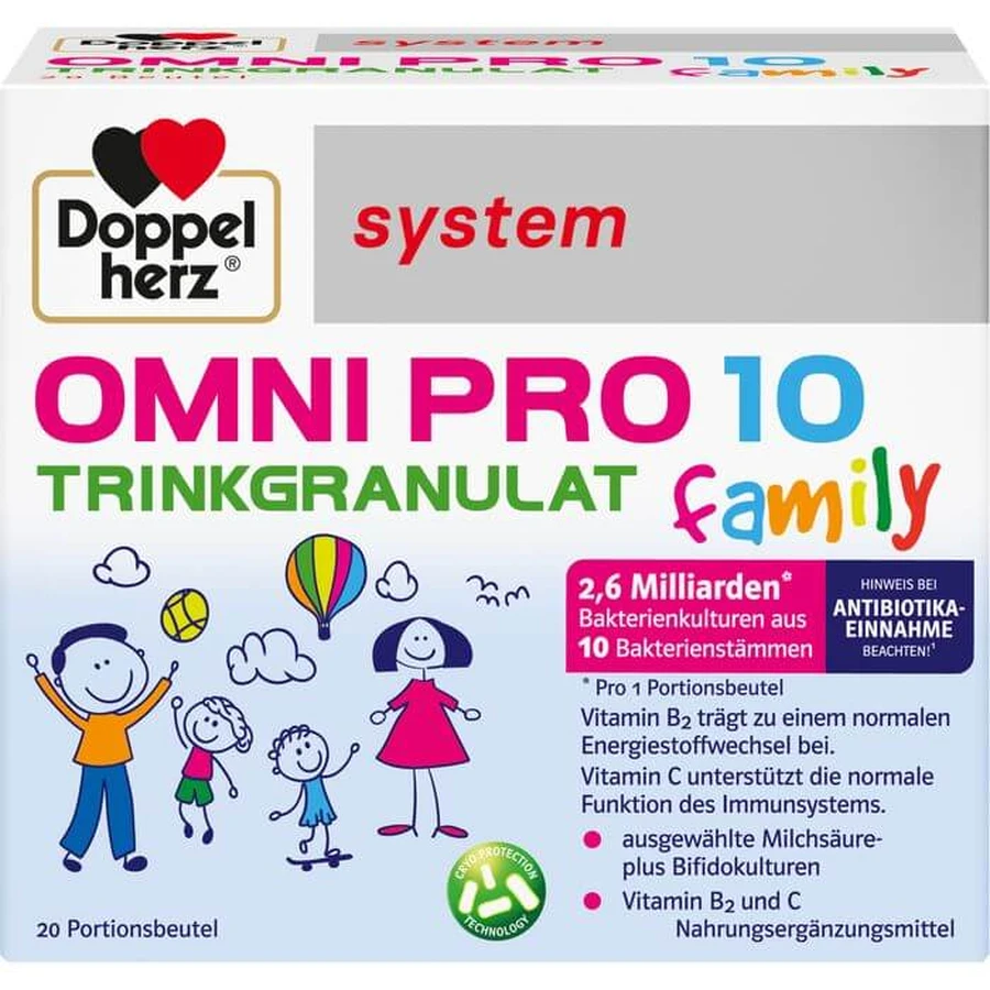 DOPPELHERZ Omni Pro 10 système familial granules à boire 20 pcs.