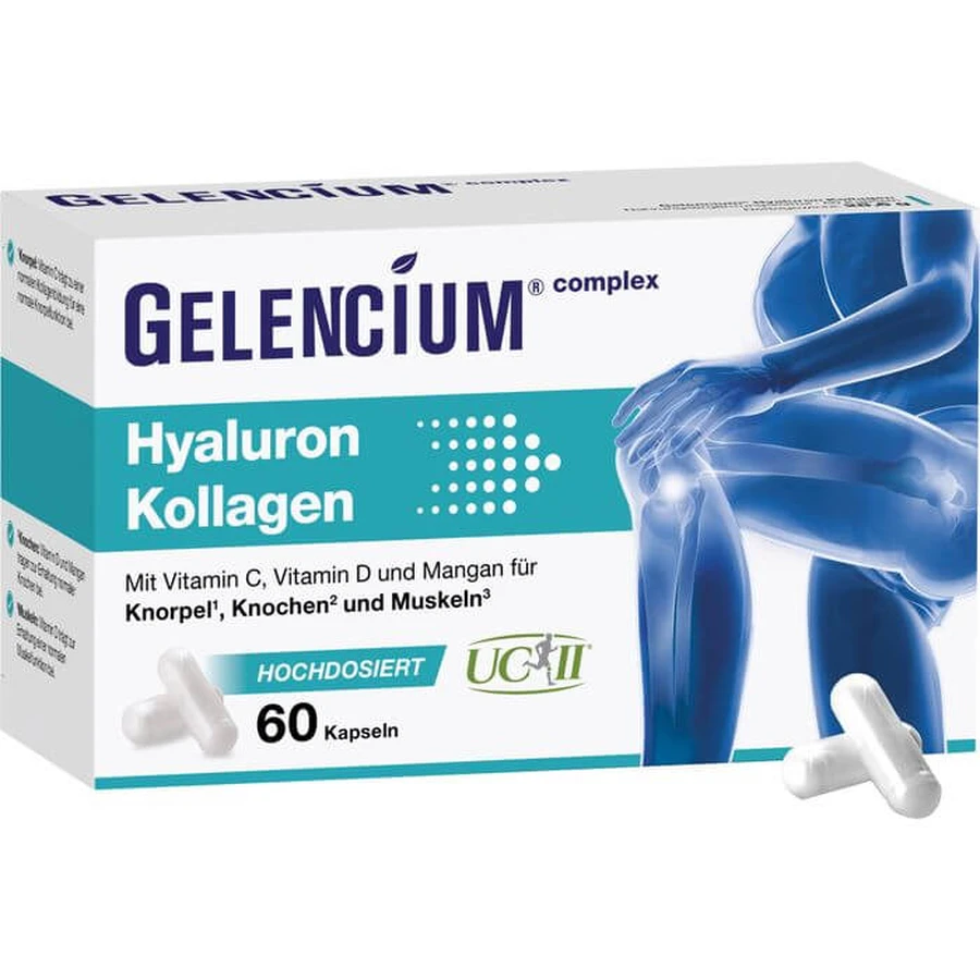GELENCIUM Hyaluron Collageen hoge dosering Vitamine C Capsules 60 Capsules