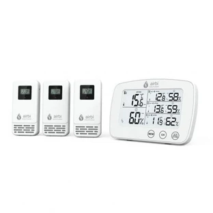 Digitales Thermometer- und Hygrometer-Set mit 3 drahtlosen Außensendern Trio, Airbi