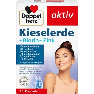 DOPPELHERZ Kieselerde+Biotin+Zink Kapseln 40 St.