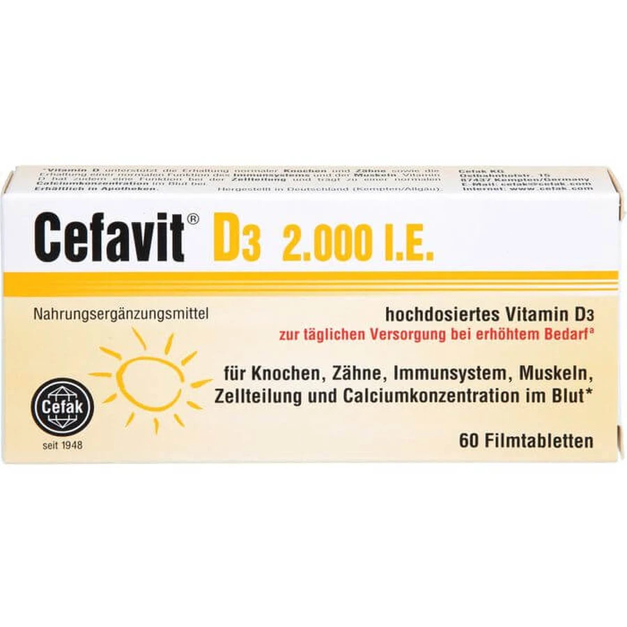 CEFAVIT D3 2,000 I.U. film-coated tablets 60 pcs.