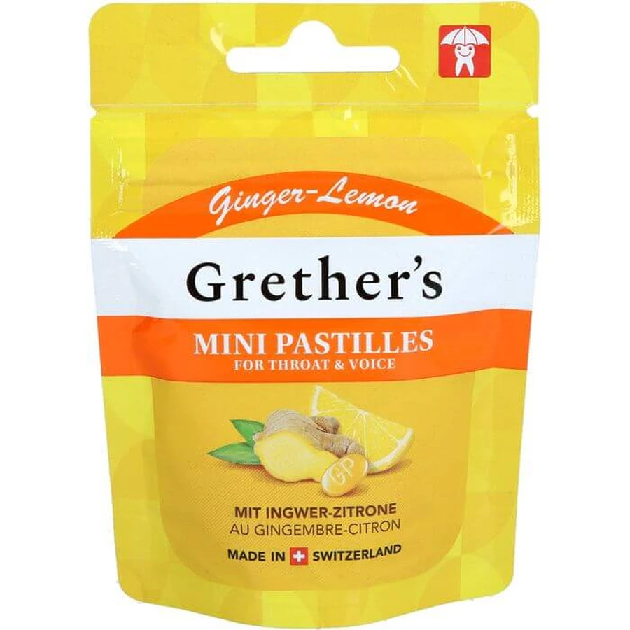 GRETHERS Gember Citroen suikervrij past.mini sachet 30 g