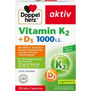 DOPPELHERZ Vitamin K2+D3 1000 I.E. Tabletten 30 St.