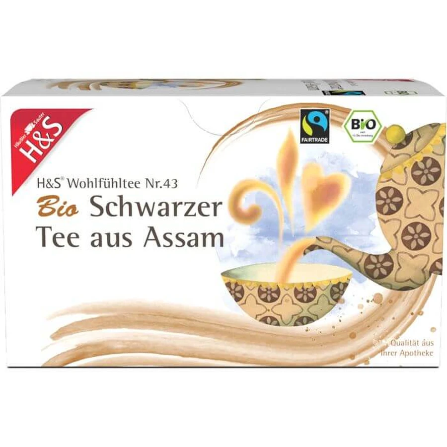 H&S Té negro ecológico de Assam filtro bolsa 36 g