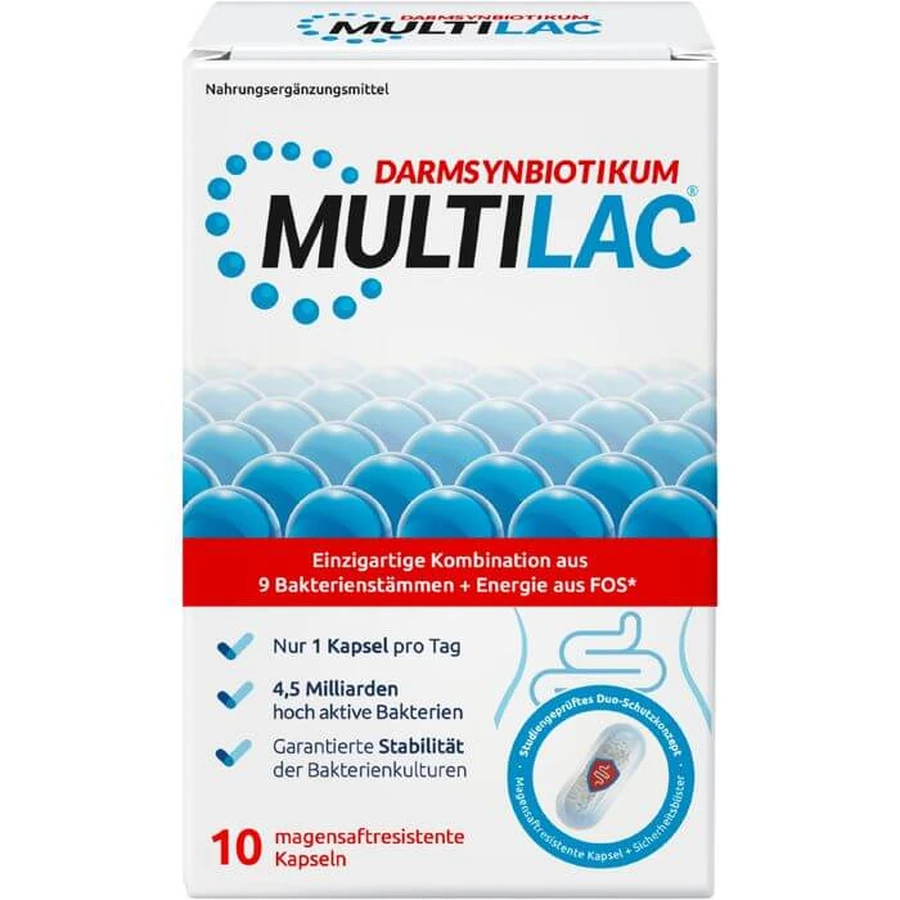 MULTILAC intestinal synbiotique capsules entérosolubles 10 pcs.