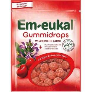 EM-EUKAL Gommes à mâcher cerise sauvage-sauge avec sucre ajouté. 90 g