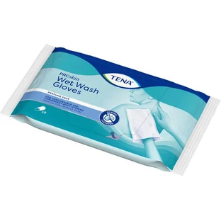 TENA WET Wash Glove sans parfum 15x23 cm bleu 8 pcs.