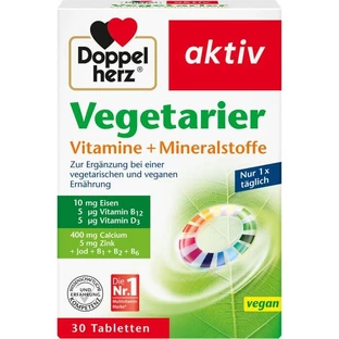 DOPPELHERZ Vegetarische Vitaminen+Mineralen actief 30 st.