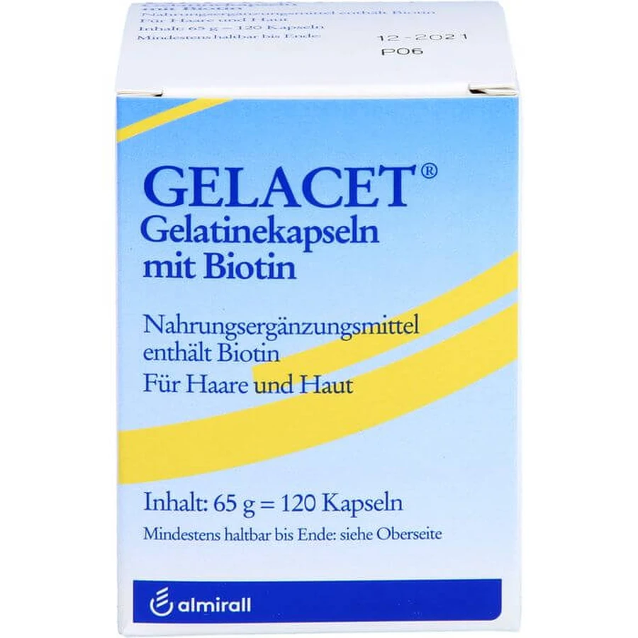 GELACET Capsules de Gélatine avec Biotine 120 Capsules