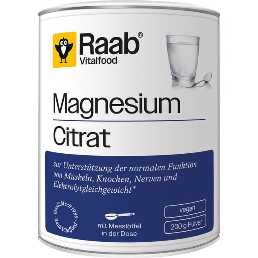 RAAB Vitalfood Citrato de magnesio en polvo 200 g