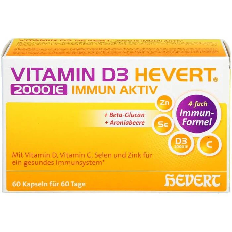 VITAMIN D3 HEVERT 2000 I.E. Immun Aktiv Kapseln 60 St.