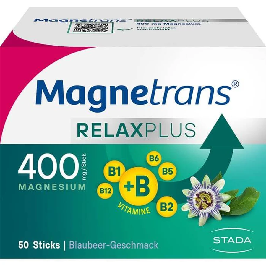 MAGNETRANS Relax+ 400 mg granules sticks blueberry 50 pcs.
