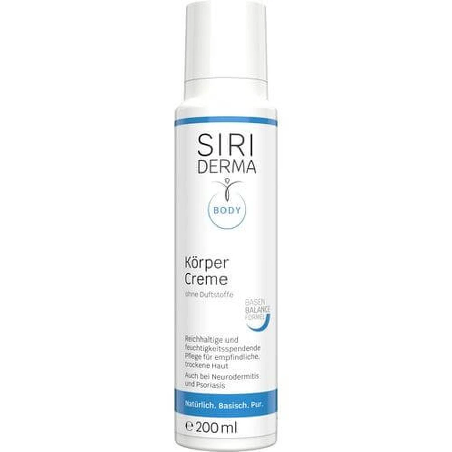 SIRIDERMA crema corporal sin perfume 200 ml