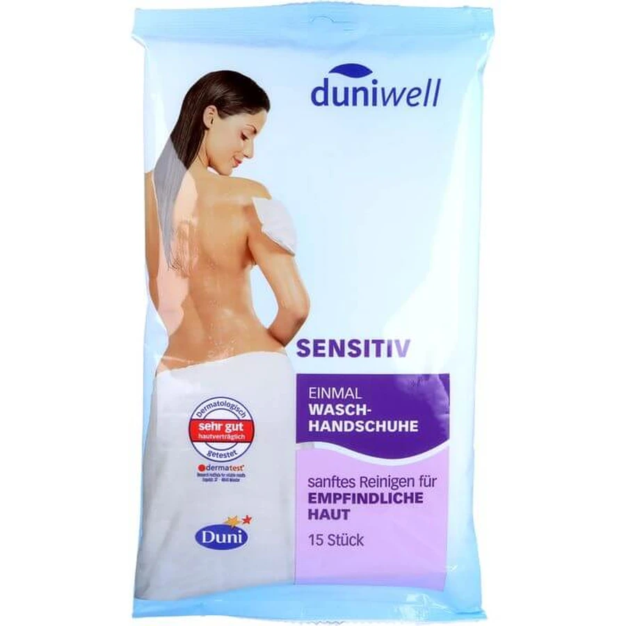 DUNIWELL Einmal Waschhandschuhe sensitiv 15 St.