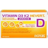 VITAMINE D3 K2 Hevert+Calcium en Magnes.2000 IU Kps. 60 st.