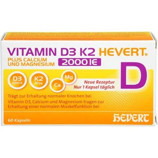 VITAMIN D3 K2 Hevert+Calcium u.Magnes.2000 IE Kps. 60 St.