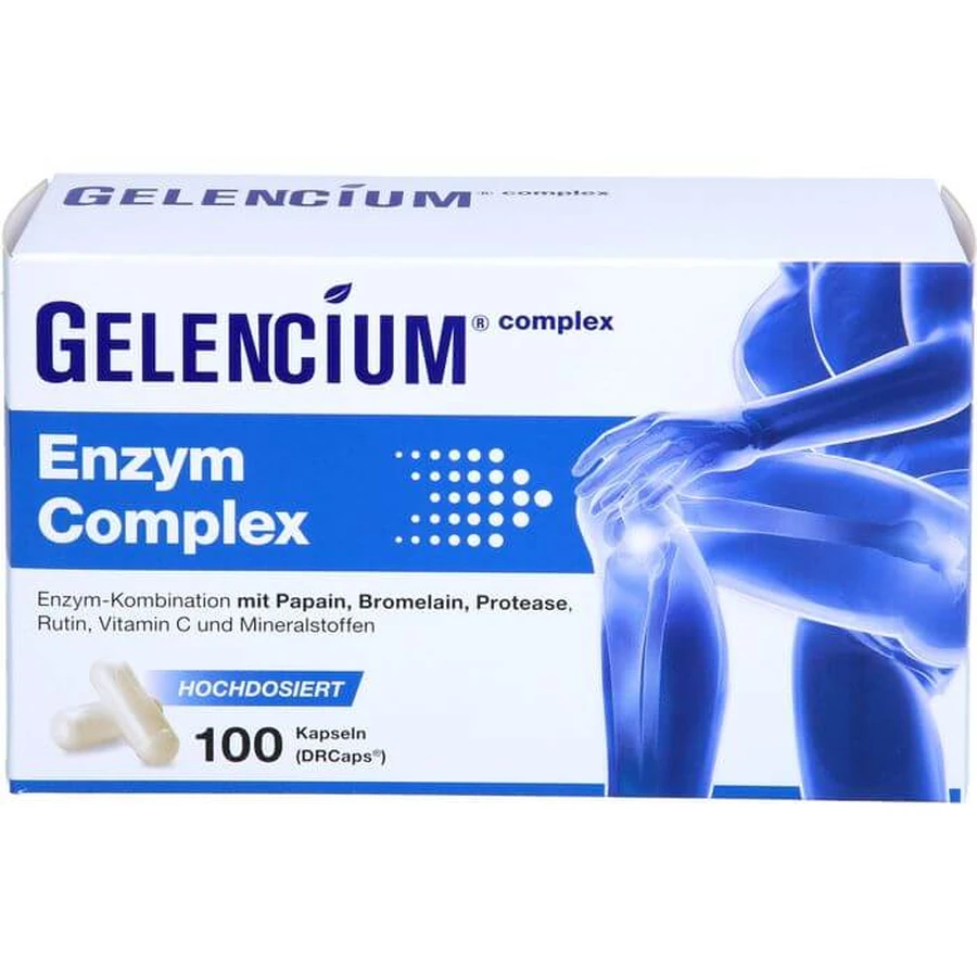 GELENCIUM Enzyme Complex high dose with bromelain caps. 100 Caps.