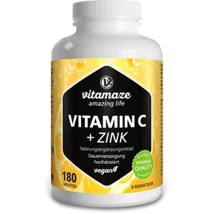 VITAMIN C 1000 mg high dose+zinc vegan tablets 180 pcs.