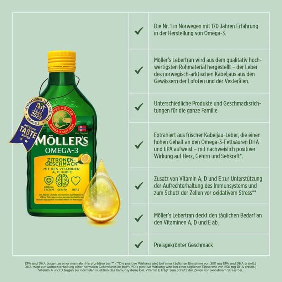 MÖLLER'S Omega-3 Citroenolie 500 ml