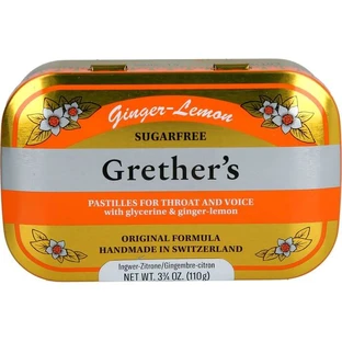 GRETHERS Gember Citroen suikervrije pastilles blik 110 g