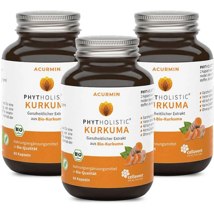 ACURMIN Phytholistic Organic Curcuma Extract Capsules 180 Capsules