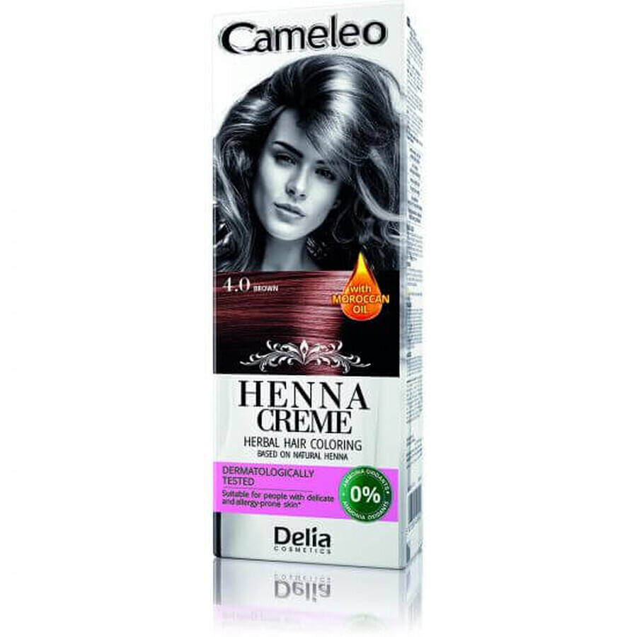 Crema colorante a base de henna natural 4.0 Cameleo, 75 g, Delia Cosmetics