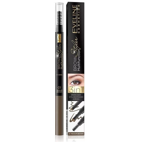 Brow Styler, 01 Medium Brown, Eveline Cosmetics