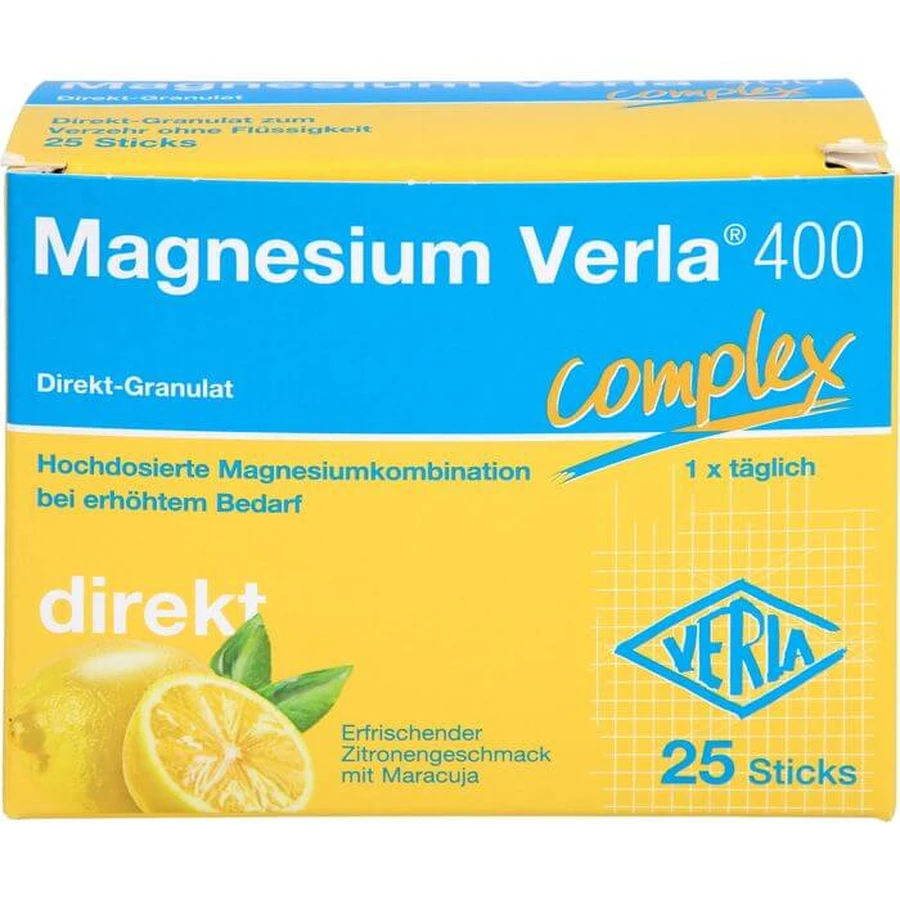 MAGNESIUM VERLA 400 Lemon Direct Granules 25 St.