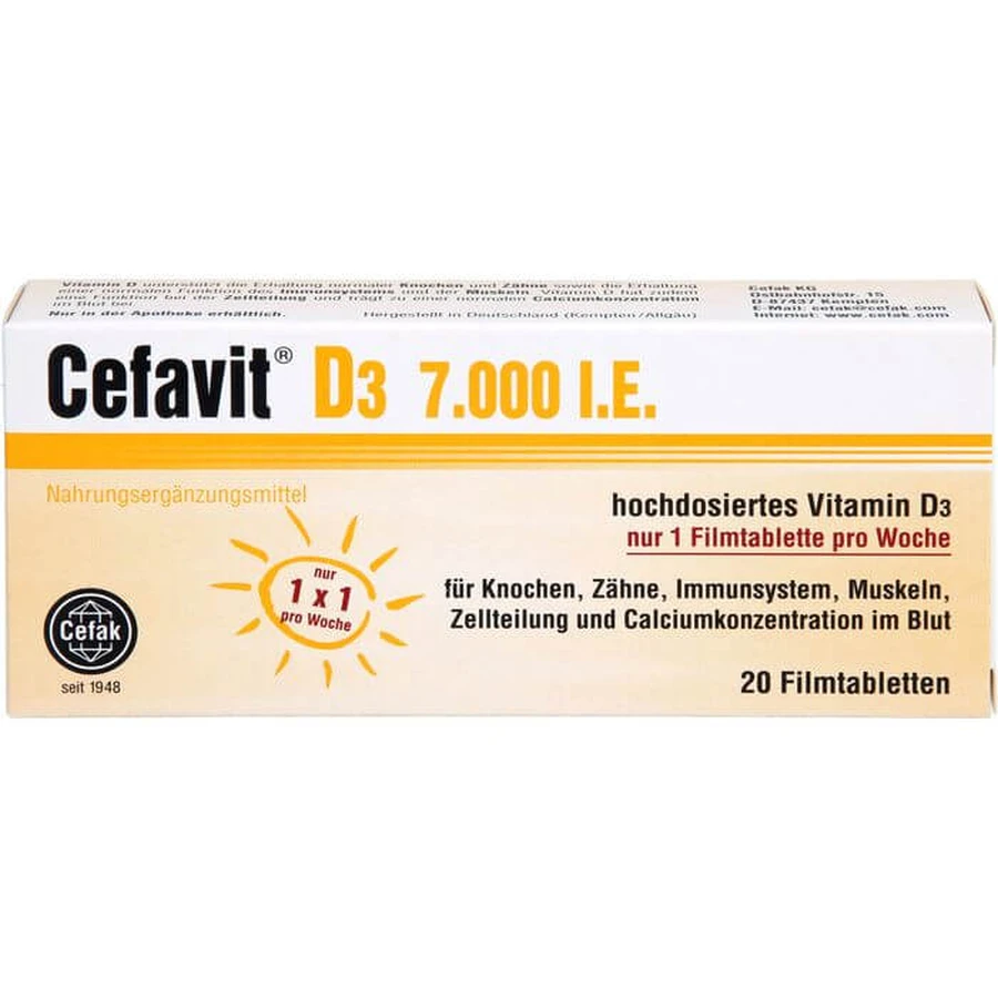 CEFAVIT D3 7,000 I.U. film-coated tablets 20 pcs.