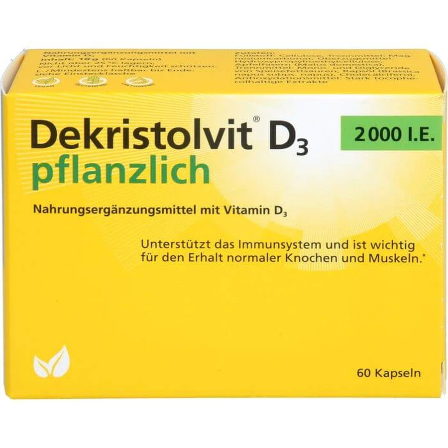 DEKRISTOLVIT D3 2000 I.U. plantaardige capsules 60 Capsules