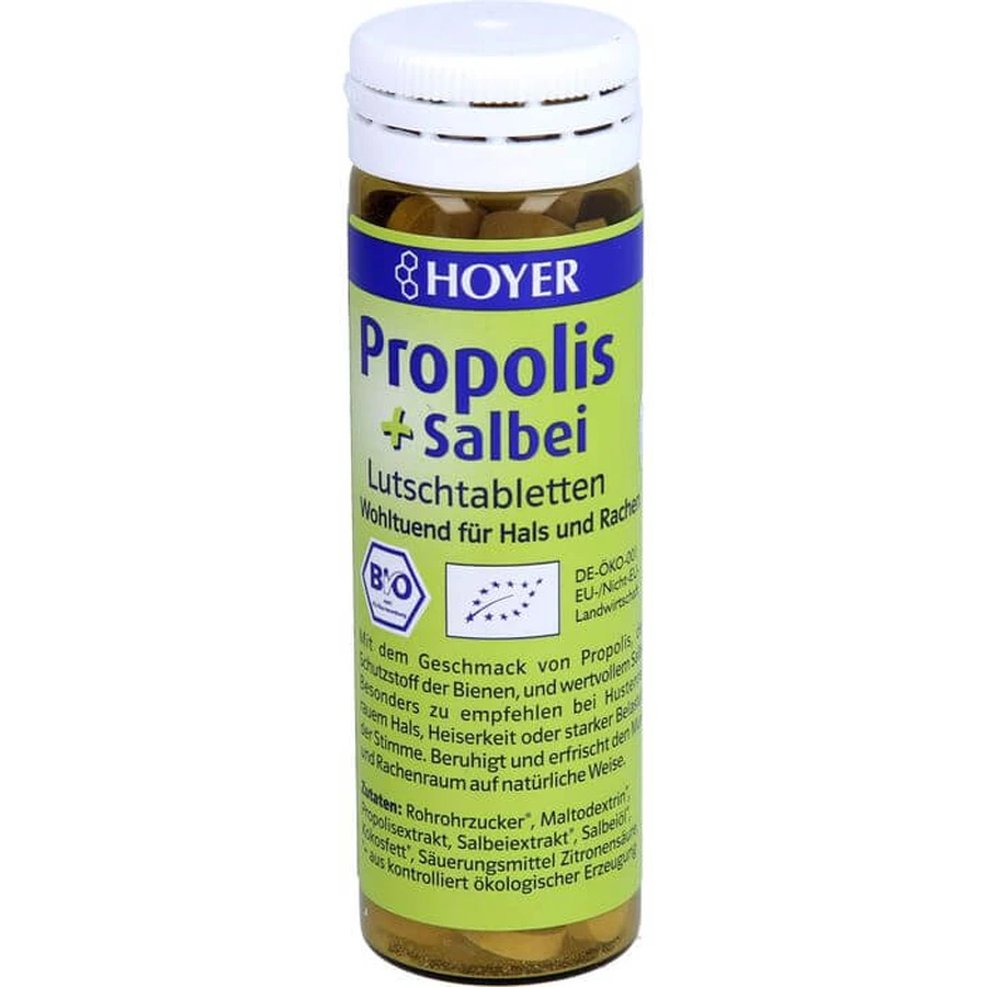 HOYER Propolis & Sage Lozenges 60 Capsules