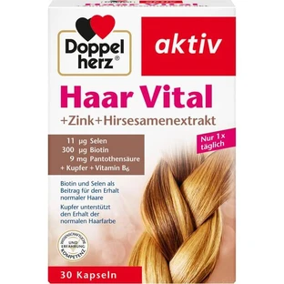 DOPPELHERZ Hair Vital+Zinc+Millet Capsules 30 Capsules