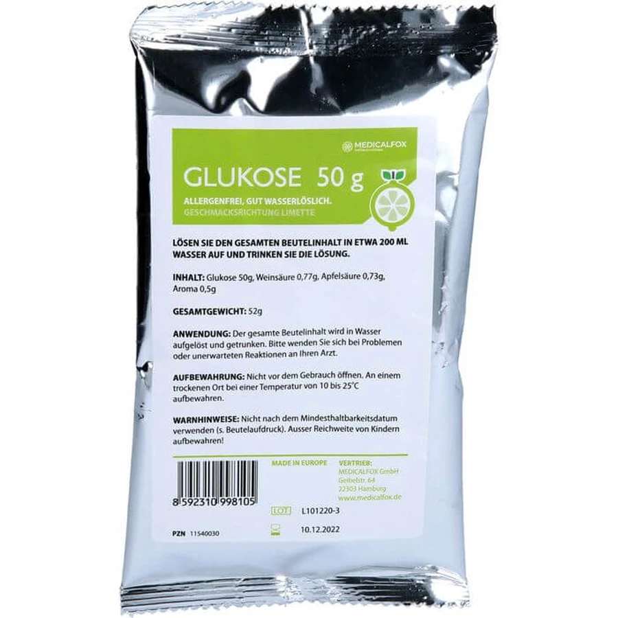GLUKOSE 50 g Limette Plv.z.Her.e.Lsg.z.Einnehmen 50 g