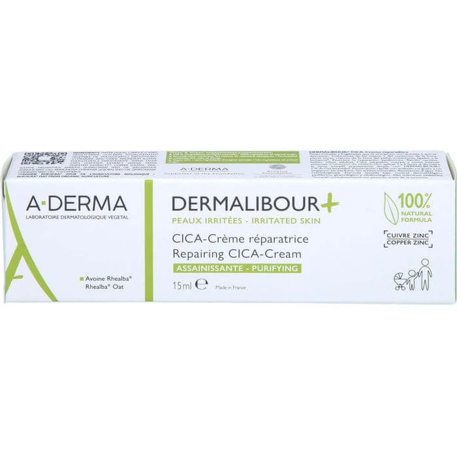 A-DERMA DERMALIBOUR+ CICA crème réparatrice 15 ml
