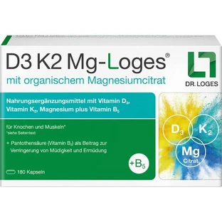 D3 K2 Mg-Loges Capsules 180 Capsules