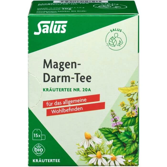 MAGEN-DARM TEE Herbal Tea No.20a Organic Salus Fbtl. 15 St.