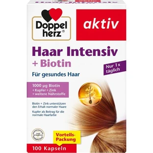 DOPPELHERZ Hair Intensive+Biotin Capsules 100 Capsules